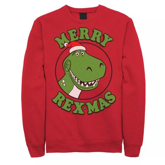 Мужской флисовый пуловер с рождественским рисунком Merry Rex-Mas 's Toy Story Disney / Pixar