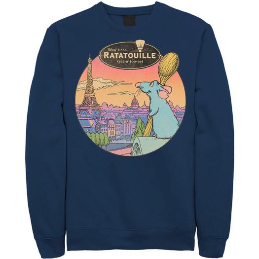 Мужской свитшот Over Look Paris Disney/Pixar Рататуй Licensed Character, синий