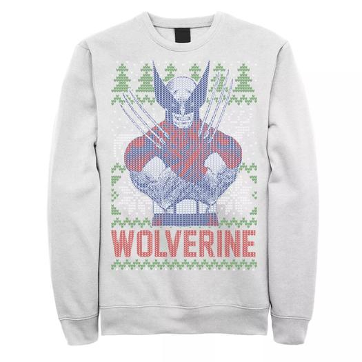 Мужской свитшот Ugly с изображением Рождественской елки X-Men Wolverine Marvel