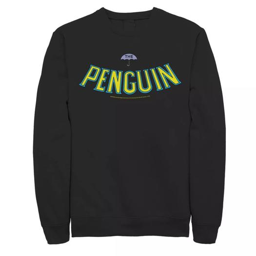 Мужской свитшот с текстовым логотипом Batman Penguin, Black DC Comics, черный