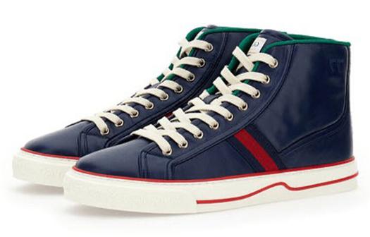 Кроссовки мужские Gucci Skateboard Men High-Top Синие с белым