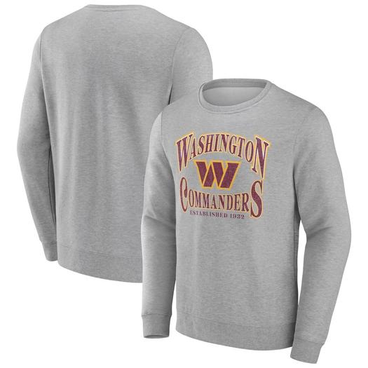 Мужской пуловер с логотипом Heather Grey Washington Commanders Playability Fanatics