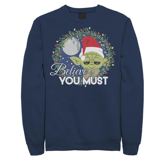 Мужской свитшот Santa Yoda Believe You Must Star Wars