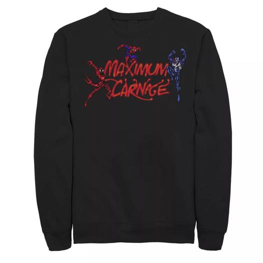Мужской флисовый пуловер с графическим рисунком и логотипом Marvel Spider-Man Maximum Carnage, видеоигра, коллаж