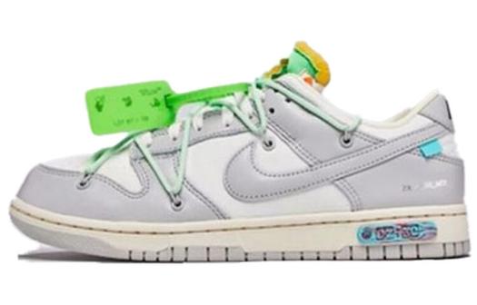 Кроссовки Nike Dunk Low Off-White Lot 7, белый/зеленый