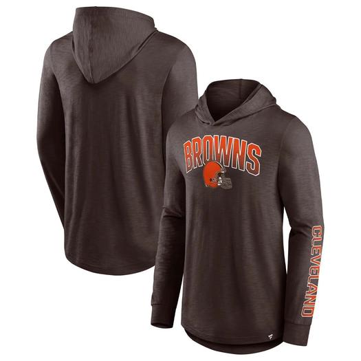 Мужской коричневый пуловер с капюшоном с фирменным логотипом Cleveland Browns Front Runner Fanatics