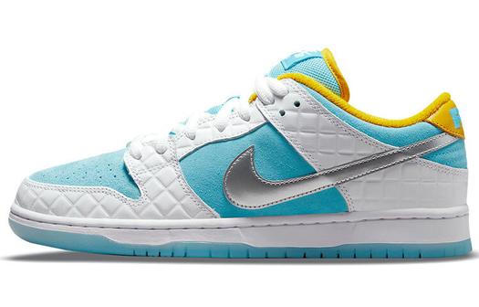 Кроссовки Nike x Ftc SB Dunk Low Pro, белый/голубой