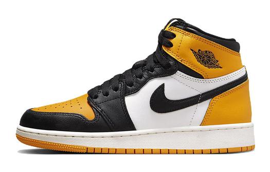Кроссовки Jordan 1 Retro High OG с желтым носком (GS)