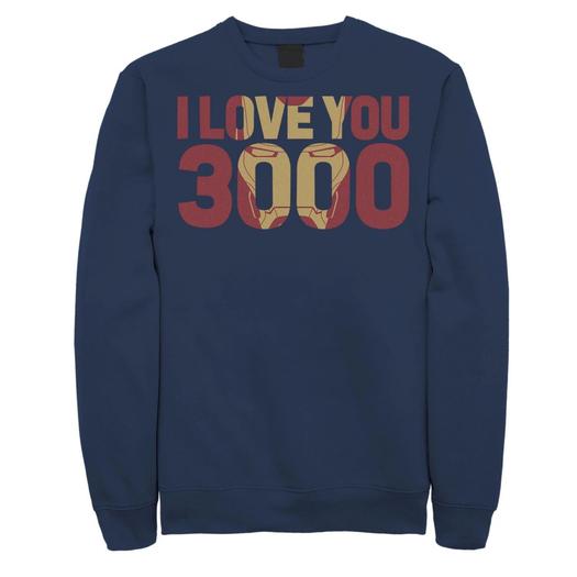 Мужской свитшот Marvel Avengers Endgame Iron Man I Love You 3000 Licensed Character, синий