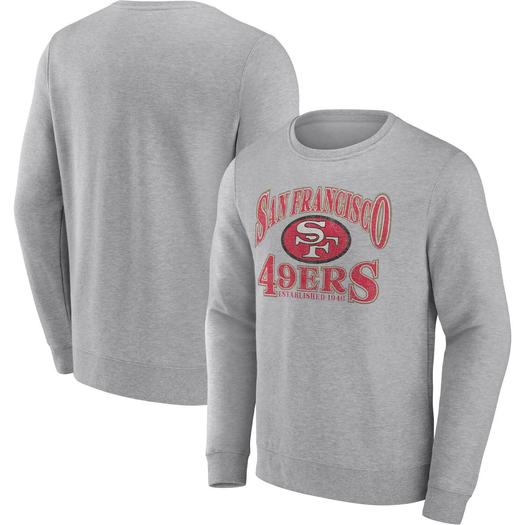 Мужской пуловер с фирменным рисунком San Francisco 49ers Playability с рисунком из меланжевого угля Fanatics