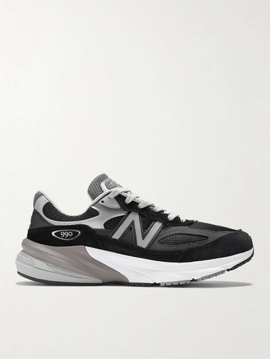 СДЕЛАНО в США Кроссовки 990 V6 из замши и сетки с кожаной отделкой NEW BALANCE, черный