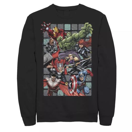 Мужской свитшот с постером Marvel Group Action Licensed Character