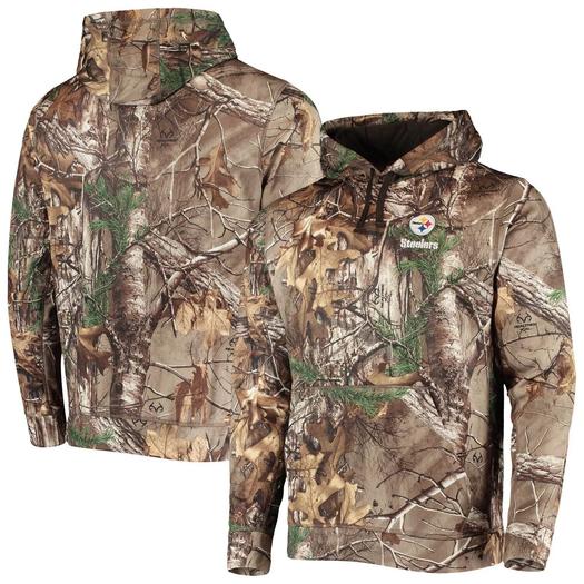 Мужской флисовый пуловер с капюшоном Dunbrooke Realtree Camo Pittsburgh Steelers Circle Champion Tech