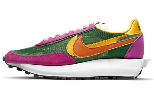 Кроссовки Nike LD Waffle Sacai, темно-зеленый/розовый