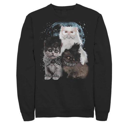 Мужской флисовый пуловер в стиле хэви-метал Cats In Space Licensed Character