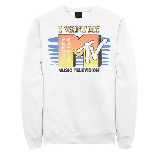 Мужской свитшот с кандзи-логотипом MTV «I Want My MTV» Licensed Character
