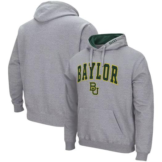 Мужской серый пуловер с капюшоном Baylor Bears Arch & Logo 3.0 Colosseum