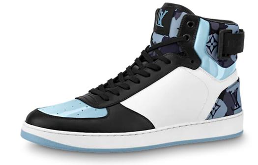 Кроссовки LOUIS VUITTON Rivoli Skateboard Shoes Men High-Top White Blue Black