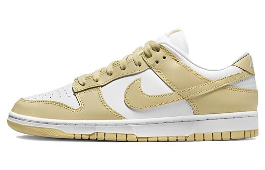 Кроссовки Nike Dunk Low, белый/золотой