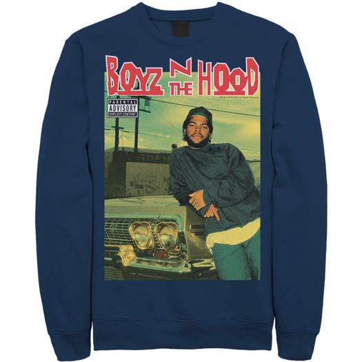 Мужской свитшот с постером и обложкой альбома Boyz In The Hood, Blue Licensed Character, синий