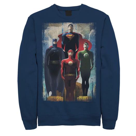 Мужской свитшот с героями Лиги справедливости DC Comics Look Up Licensed Character, синий