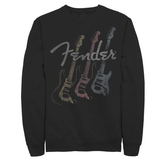 Мужской свитшот с выцветшим логотипом Fender Stacked Guitar Licensed Character