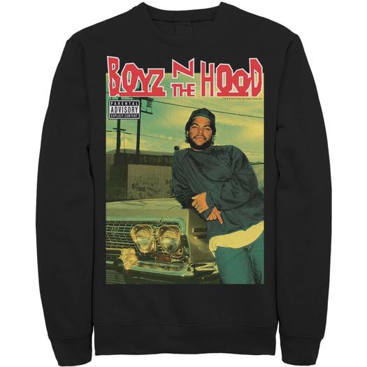 Мужской свитшот с постером и обложкой альбома Boyz In The Hood, Black Licensed Character, черный