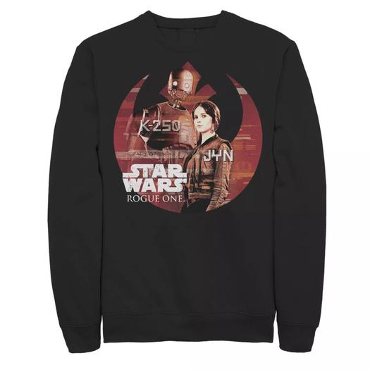 Мужской свитшот Rogue One: A Story Rebellion K-2SO и портрет Джин Star Wars
