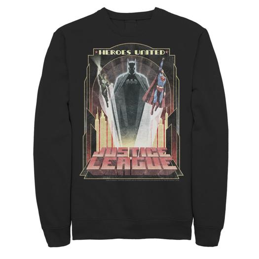Мужской свитшот с плакатом DC Comics League Justice League Heroes United City Licensed Character