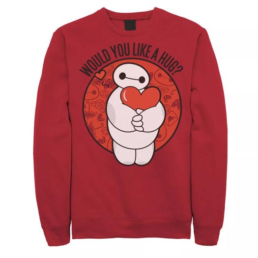 Мужской свитшот Disney Big Hero 6 Baymax Hug Valentine's Licensed Character
