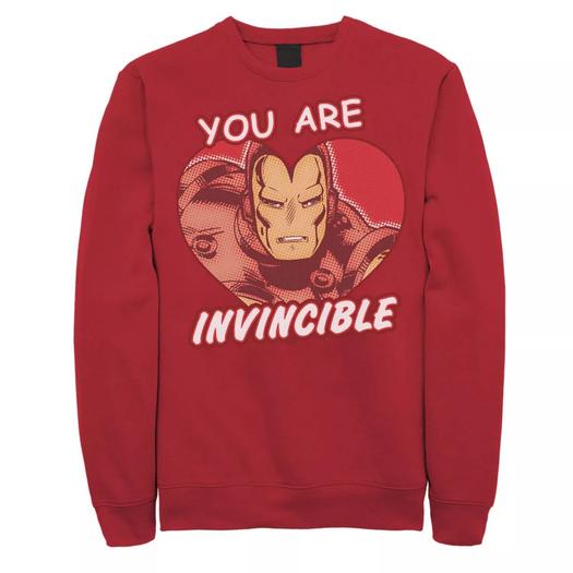 Мужской свитшот с комиксами Marvel Invincible Heart ко Дню Святого Валентина Licensed Character