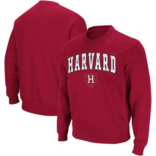 Мужской свитшот из твила Crimson Harvard Crimson Team Arch & Logo Tackle Colosseum