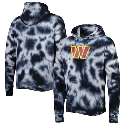 Мужской черный пуловер с капюшоном Washington Commanders Team Tie Dye New Era