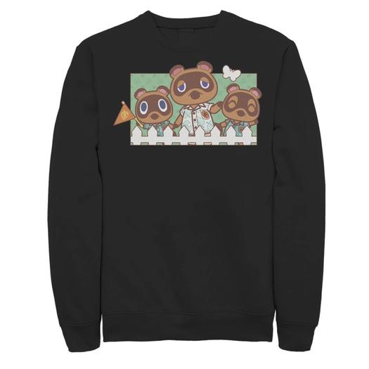 Мужской свитшот Animal Crossing New Horizons Nook Family Portrait Licensed Character, черный