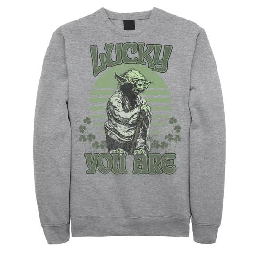 Мужской свитшот в стиле ретро «Звездные войны Йода Lucky You Are St. Patty» Licensed Character
