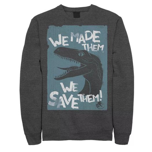 Мужской свитшот Jurassic World Two We Made Them We Save Them Licensed Character