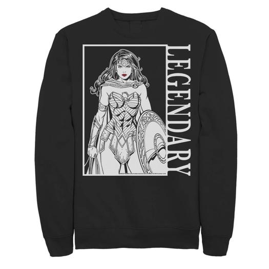 Мужской флисовый пуловер с изображением комиксов DC Wonder Woman, легендарным плакатом и рисунком Licensed Character