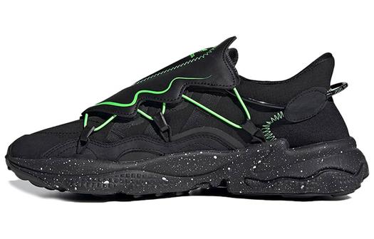 Кроссовки Adidas Ozweego 'Черный с неоновым зеленым'