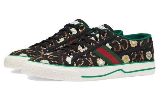 Кеды мужские Gucci Tennis 1977, низкие, черный/зеленый