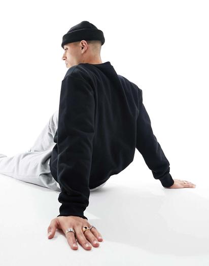 Черный тяжелый свитшот оверсайз ASOS