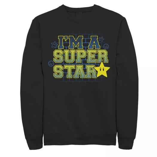 Мужской свитшот с портретом Звездного человека Nintendo Super Mario I’m The Super Star Licensed Character