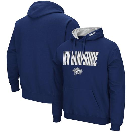 Мужской темно-синий пуловер с капюшоном New Hampshire Wildcats Arch и Logo Colosseum