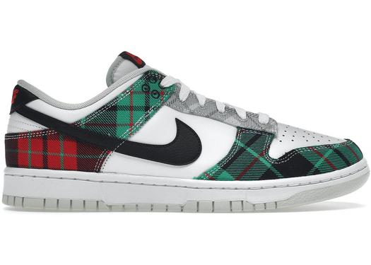 Кроссовки Nike Dunk Low Tartan, белый/черный/серый/серебристый
