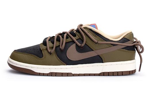 Кроссовки Nike Dunk Skateboard Shoes Men Low-Top Green, коричневый/черный