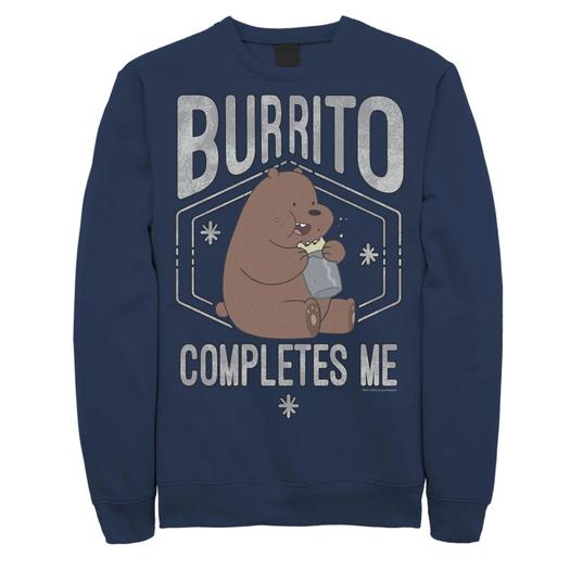 Мужской свитшот Cartoon Network We Bare Bears Burrito Completes Me Licensed Character
