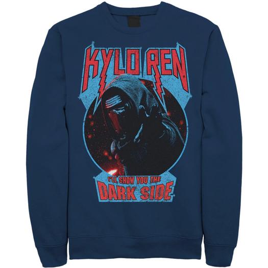 Мужской свитшот с металлической надписью Star Wars Kylo Ren Show You The Dark Side, Blue Licensed Character, синий