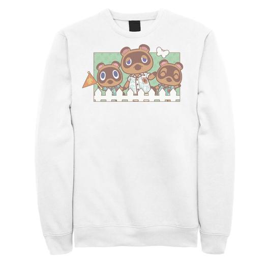 Мужской свитшот Animal Crossing New Horizons Nook Family Portrait Licensed Character, белый