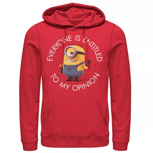 Мужской пуловер с капюшоном Despicable Me Minions Stuart's Opinion Licensed Character