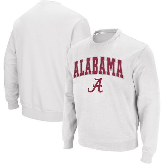 Мужской белый свитшот с круглым вырезом с аркой и логотипом Alabama Crimson Tide Colosseum
