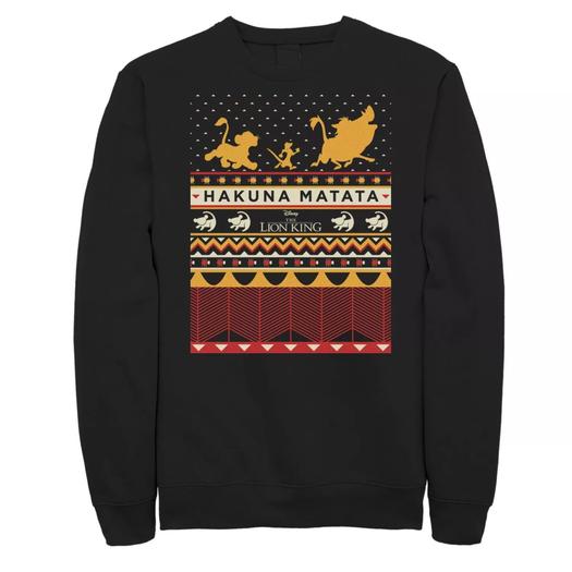 Мужской флисовый свитер с рисунком Hakuna Matata Ugly Christmas 's The Lion King Disney